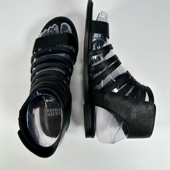 Eileen Fisher Women’s Black Gladiator Otto Sandals - Picture 6 of 11
